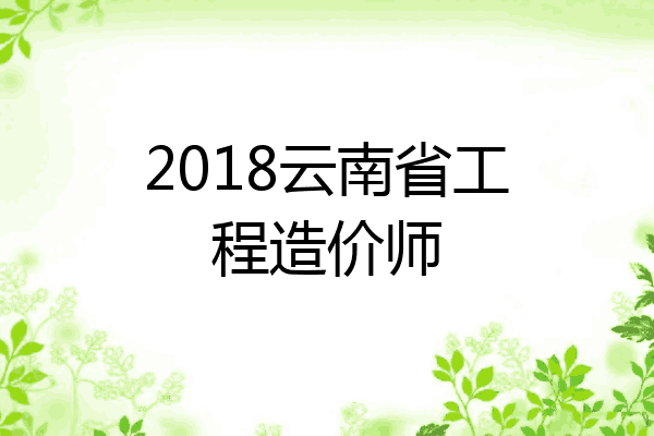 2018云南省工程造价师