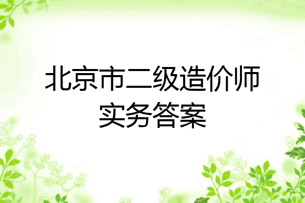 北京市二级造价师实务答案
