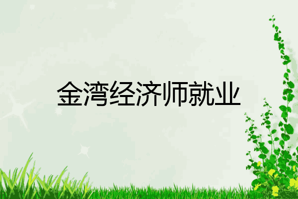 金湾经济师就业