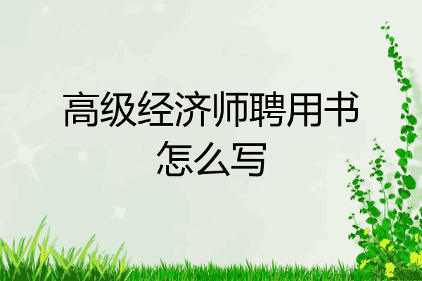 高级经济师聘用书怎么写
