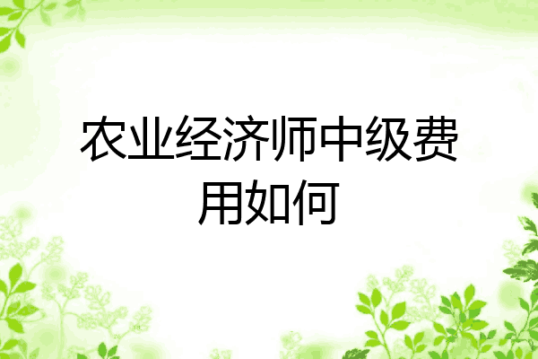 农业经济师中级费用如何