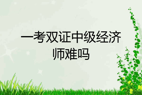 一考双证中级经济师难吗