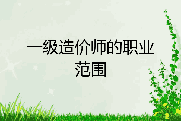 一级造价师的职业范围