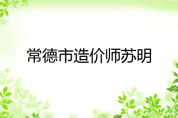 常德市造价师苏明