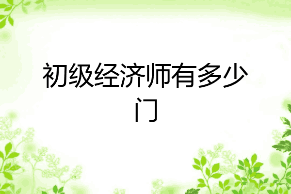 初级经济师有多少门
