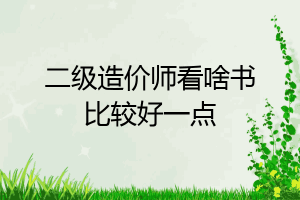 二级造价师看啥书比较好一点
