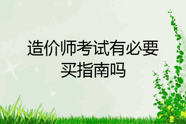造价师考试有必要买指南吗