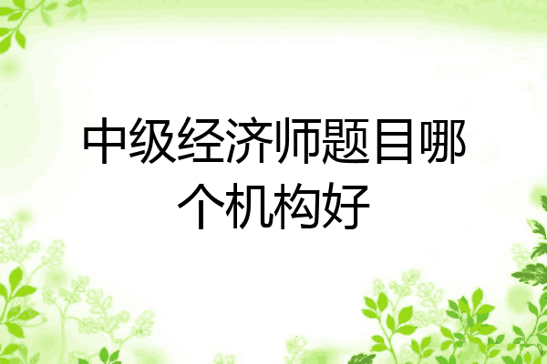 中级经济师题目哪个机构好