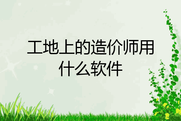 工地上的造价师用什么软件