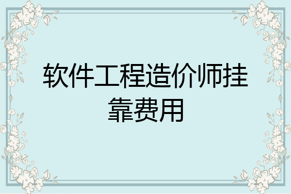 软件工程造价师挂靠费用