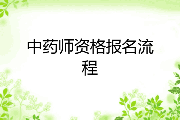 中药师资格报名流程