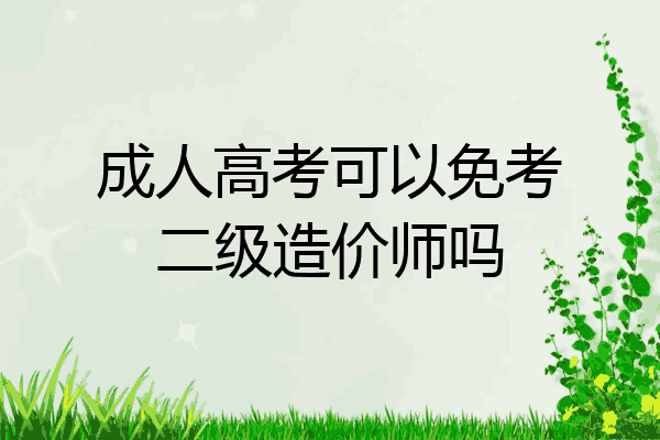 成人高考可以免考二级造价师吗