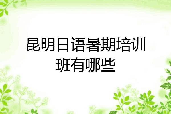 昆明日语暑期培训班有哪些