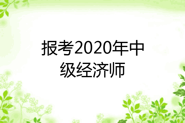 报考2020年中级经济师