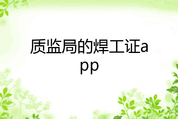 质监局的焊工证app