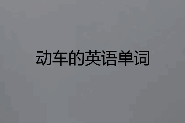 动车的英语单词