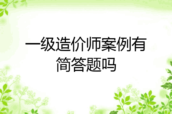 一级造价师案例有简答题吗