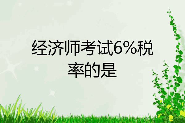 经济师考试6%税率的是
