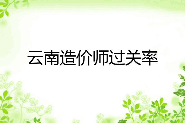 云南造价师过关率