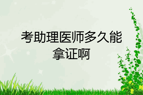 考助理医师多久能拿证啊