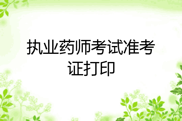 执业药师考试准考证打印