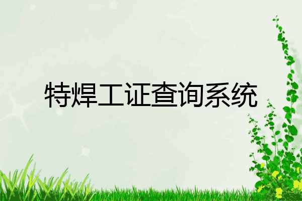 特焊工证查询系统