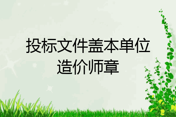 投标文件盖本单位造价师章