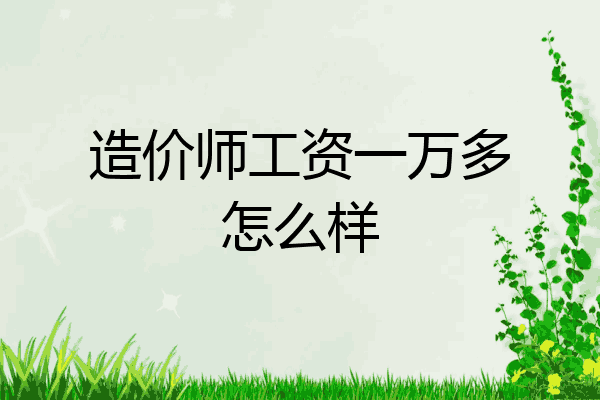 造价师工资一万多怎么样