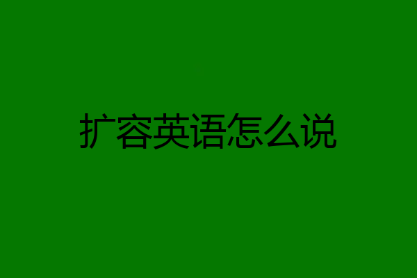 扩容英语怎么说