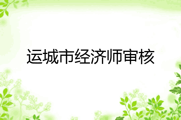 运城市经济师审核