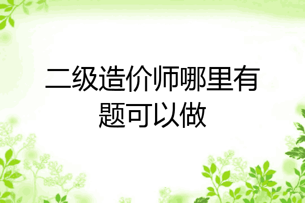 二级造价师哪里有题可以做