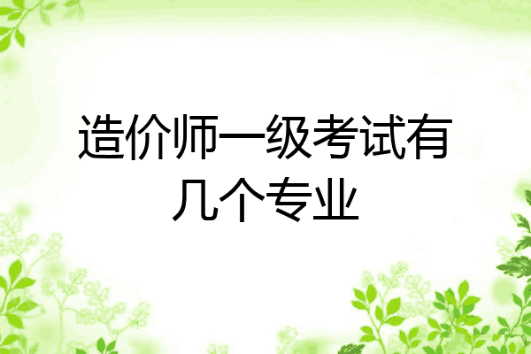 造价师一级考试有几个专业