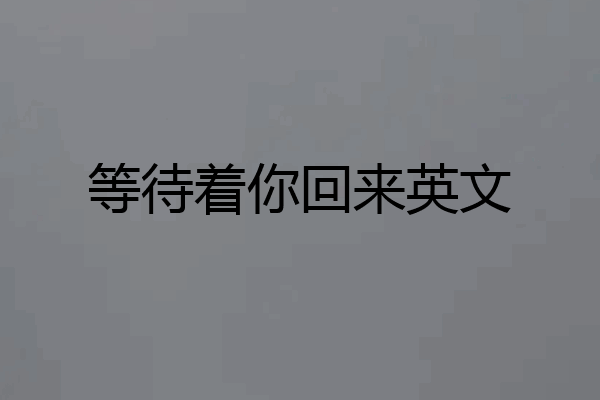 等待着你回来英文