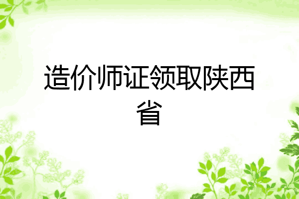 造价师证领取陕西省