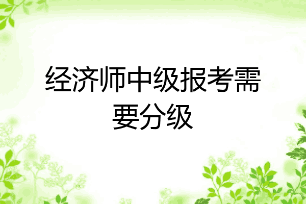 经济师中级报考需要分级