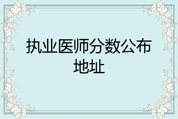 执业医师分数公布地址
