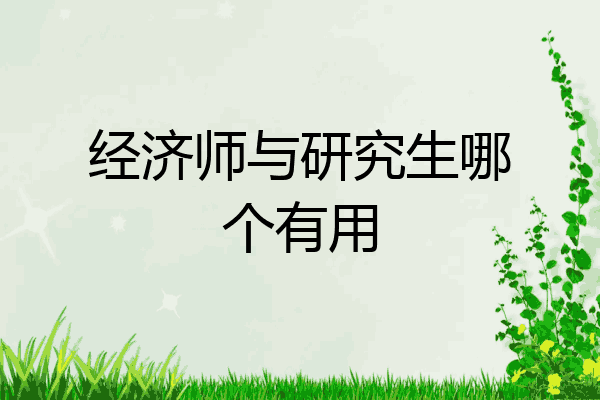 经济师与研究生哪个有用