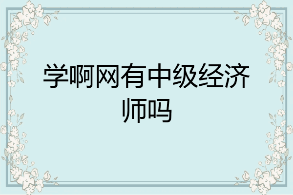 学啊网有中级经济师吗
