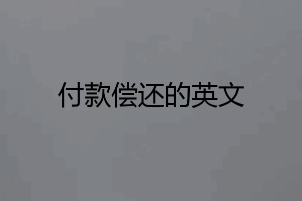付款偿还的英文