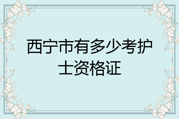 西宁市有多少考护士资格证