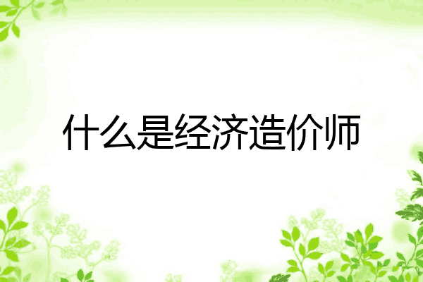 什么是经济造价师
