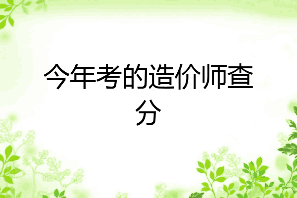 今年考的造价师查分