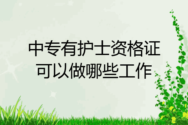 中专有护士资格证可以做哪些工作