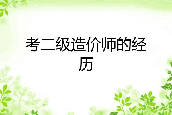 考二级造价师的经历