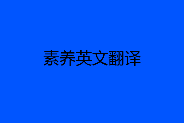 素养英文翻译