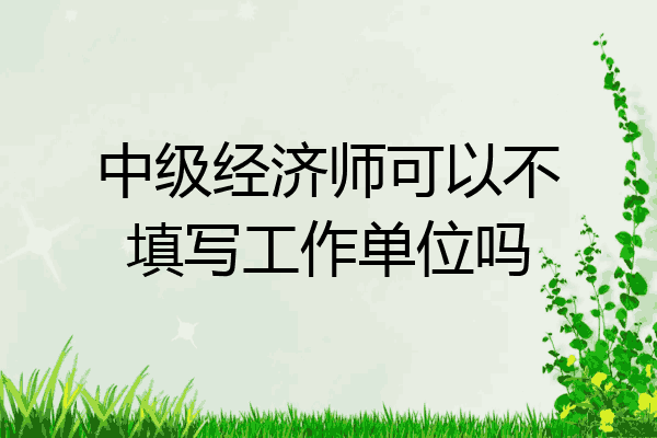中级经济师可以不填写工作单位吗