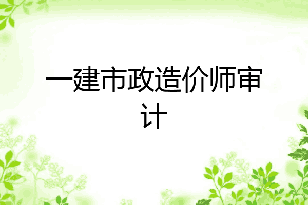 一建市政造价师审计