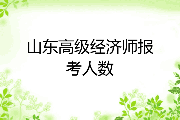 山东高级经济师报考人数