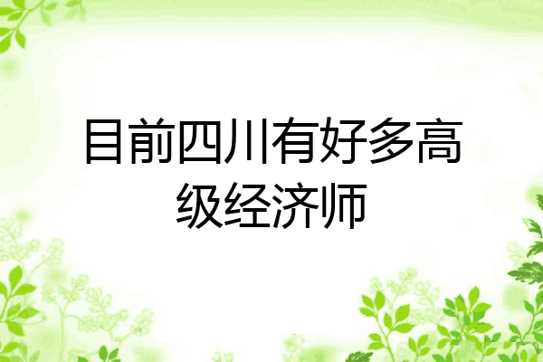 目前四川有好多高级经济师