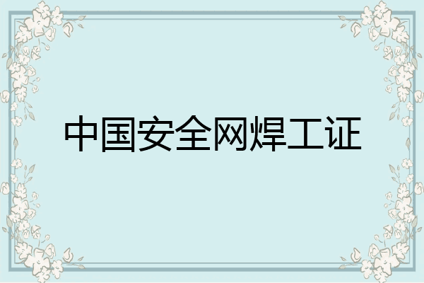 中国安全网焊工证
